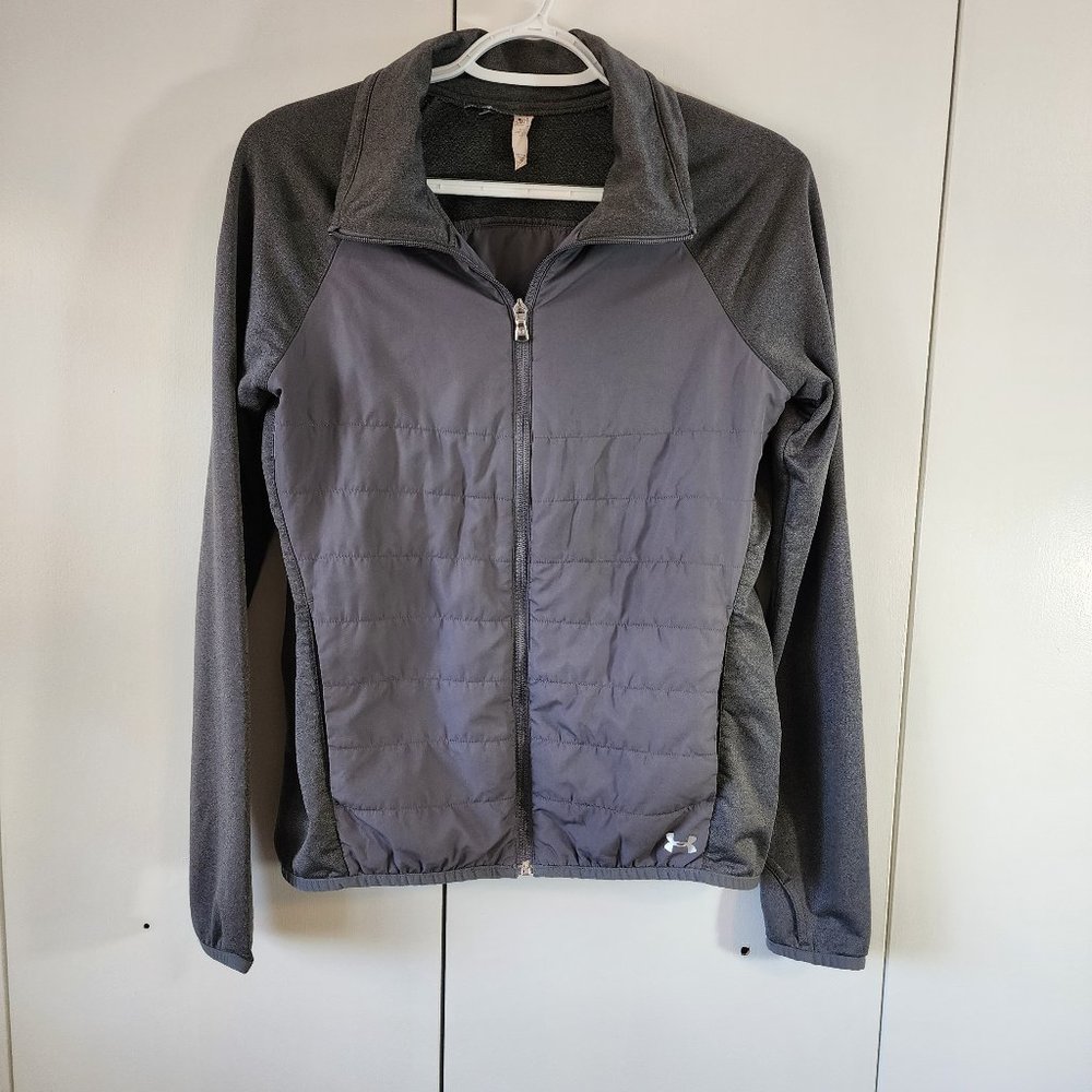 Under Armour Women's Gray Quilted Full-Zip Jacket  | Sz Small Petite